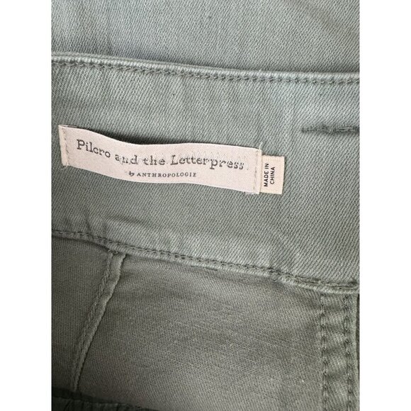 Pilcro Anthropologie Womens High Rise Flare Jeans Sage Green 27 4 Boho Coastal - Picture 4 of 9